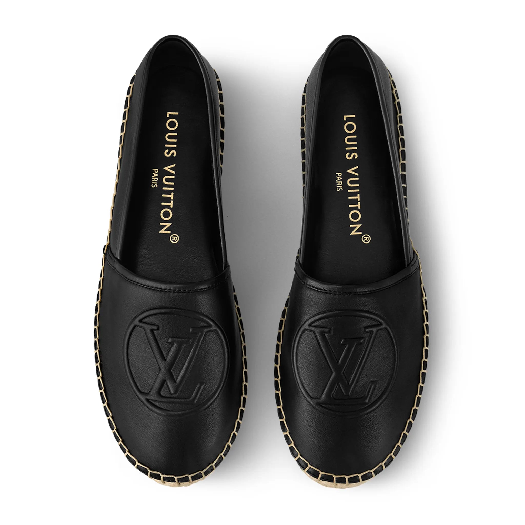 Upper View of Louis Vuitton Starboard Leather Black Espadrilles 1ABVJO